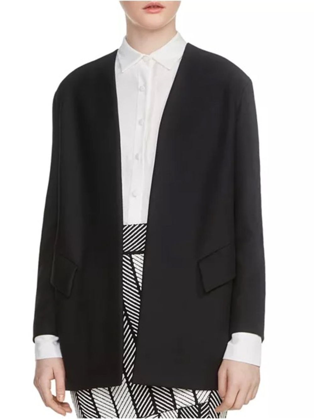 Maje Black Valleane Open-Front Blazer